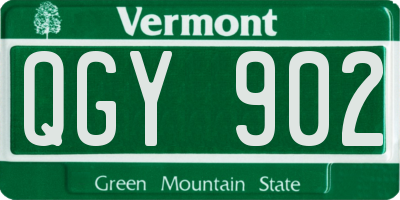 VT license plate QGY902