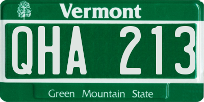VT license plate QHA213