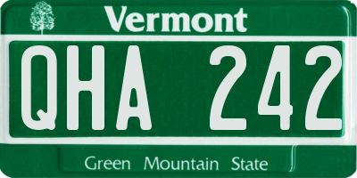 VT license plate QHA242