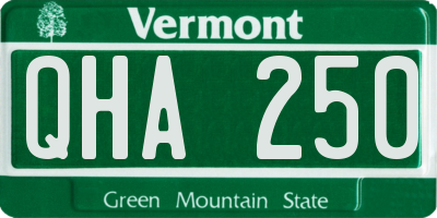 VT license plate QHA250