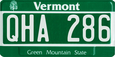 VT license plate QHA286