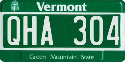 VT license plate QHA304