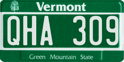VT license plate QHA309