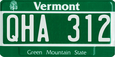VT license plate QHA312