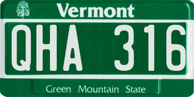 VT license plate QHA316