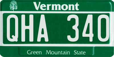 VT license plate QHA340