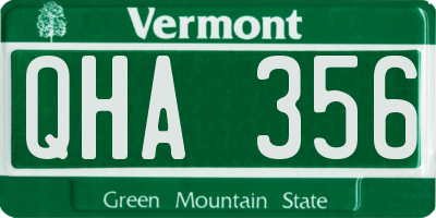 VT license plate QHA356