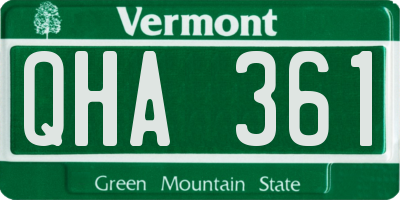 VT license plate QHA361