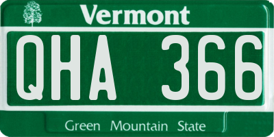 VT license plate QHA366