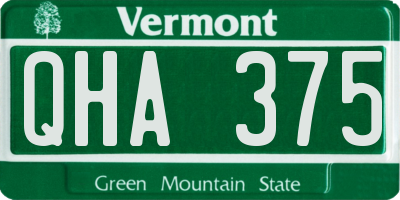 VT license plate QHA375