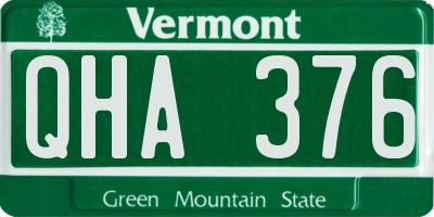 VT license plate QHA376