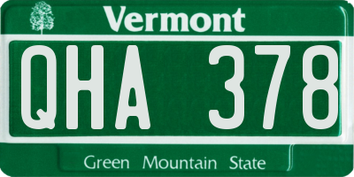 VT license plate QHA378