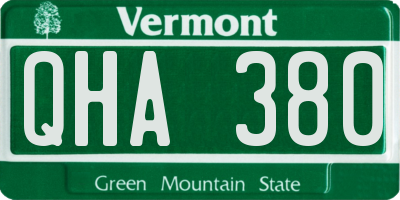 VT license plate QHA380