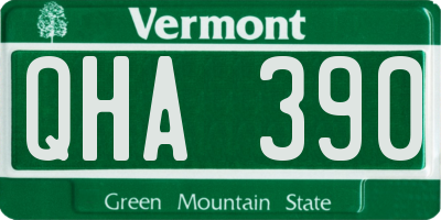 VT license plate QHA390