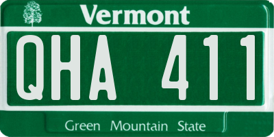 VT license plate QHA411