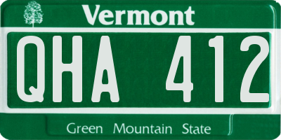 VT license plate QHA412