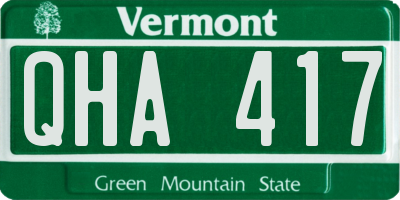 VT license plate QHA417