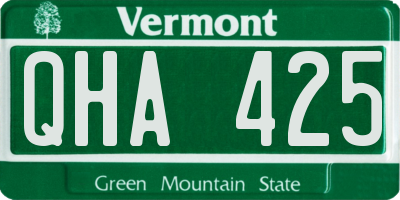 VT license plate QHA425