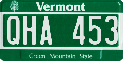 VT license plate QHA453