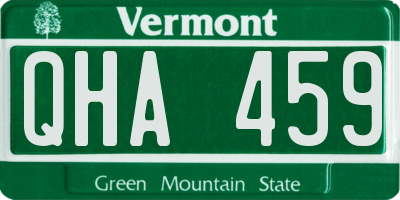 VT license plate QHA459