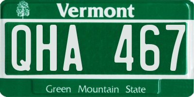 VT license plate QHA467