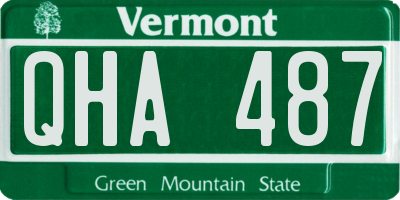 VT license plate QHA487