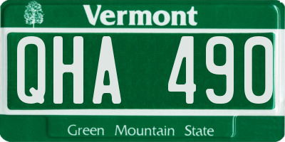 VT license plate QHA490
