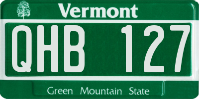 VT license plate QHB127
