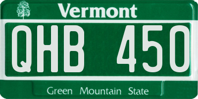 VT license plate QHB450