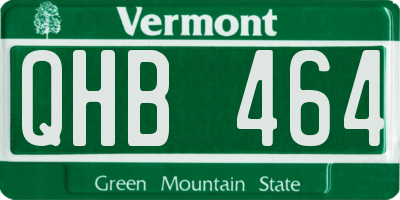 VT license plate QHB464