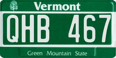 VT license plate QHB467