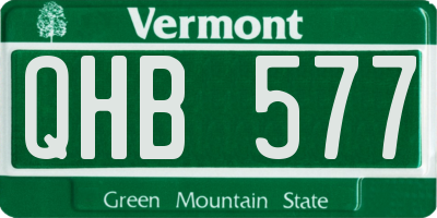 VT license plate QHB577