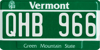 VT license plate QHB966