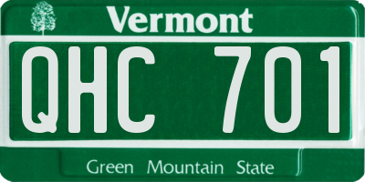 VT license plate QHC701