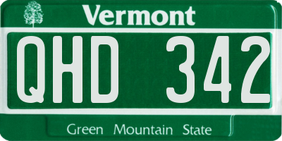 VT license plate QHD342