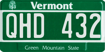 VT license plate QHD432