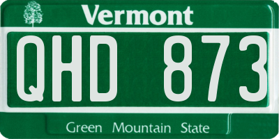 VT license plate QHD873