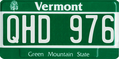 VT license plate QHD976