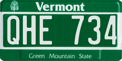 VT license plate QHE734