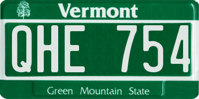 VT license plate QHE754