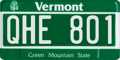 VT license plate QHE801