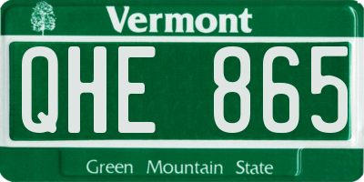 VT license plate QHE865