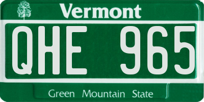 VT license plate QHE965