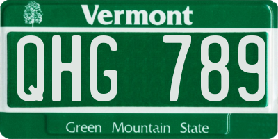VT license plate QHG789