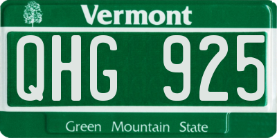 VT license plate QHG925