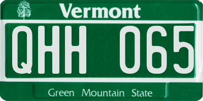 VT license plate QHH065