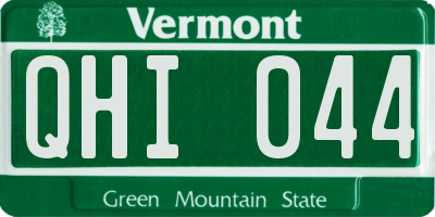 VT license plate QHI044