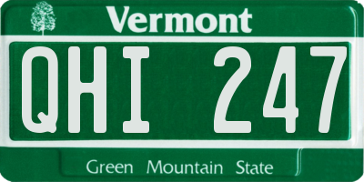 VT license plate QHI247