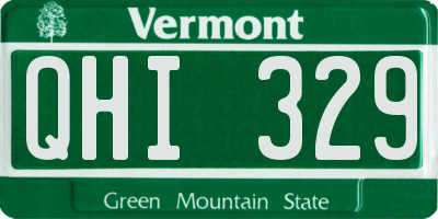 VT license plate QHI329
