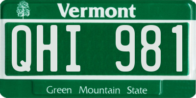 VT license plate QHI981